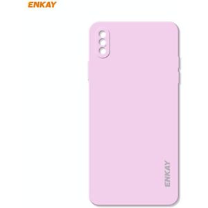 ENKAY ENK-PC071 Hat-Prince Liquid Silicone Straight Edge Shockproof Protective Case For iPhone XS / X(Purple)