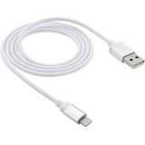 1m Net Style High Quality Metal Head 8pin to USB Data / Charger Cable  For iPhone X / iPhone 8 & 8 Plus / iPhone 7 & 7 Plus / iPhone 6 & 6s & 6 Plus & 6s Plus / iPad(White)