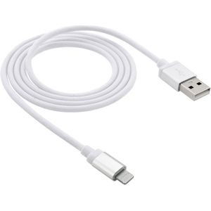 1m Net Style High Quality Metal Head 8pin to USB Data / Charger Cable  For iPhone X / iPhone 8 & 8 Plus / iPhone 7 & 7 Plus / iPhone 6 & 6s & 6 Plus & 6s Plus / iPad(White)