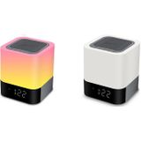 Musky Draadloze Bluetooth-luidspreker Nachtkastje Clock Touch Sensor Nachtlamp Mini Speaker (kleurrijk licht)
