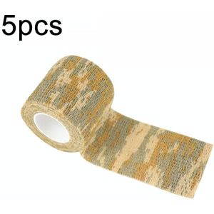 5 stks zelfklevende non-woven outdoor camouflage tape bandage 4 5 m x 5 cm (woestijn camouflage nr. 2)