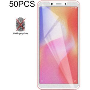 50 PCS Non-Full Matte Frosted Tempered Glass Film for Xiaomi Redmi 6 / Redmi 6A  No Retail Package