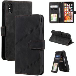 Skin Feel Business Horizontal Flip PU Leather Case with Holder & Multi-Card Slots & Wallet & Lanyard & Photo Frame For iPhone XS Max(Black)