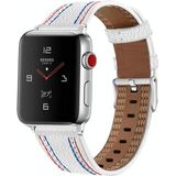 Drie-line lederen horlogeband voor Apple Watch Series 7 41mm / 6 & SE & 5 & 4 40mm / 3 & 2 & 1 38mm