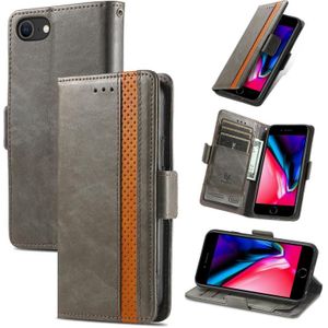 Caseeno Business Splicing Dual Magnetic Buckle Horizontale Flip PU Lederen Case met Houder & Card Slots & Portemonnee voor iPhone 6