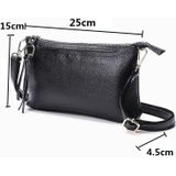 Ladies Large-Capacity Shoulder Bag Tassel All-Match Casual Messenger Bag(Black)