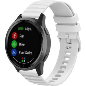 Voor Samsung Galaxy Watch Active 40 mm 20 mm golvende gestippelde siliconen horlogeband in effen kleur