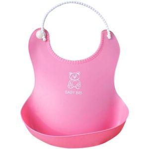 Baby Infant Toddler Waterproof Silicone Bib Infants Feeding Lunch Roll-up Apron(Rose Red)
