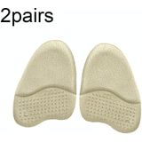 2pairs GEL Zweetabsorberende en ademende voorvoetpad Hoge hakken antislipmat (flanel abrikoos)