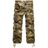 Atletische overall voor heren  casual broek met meerdere zakken  maat: 34 (camouflage geel)