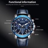 OCHSTIN 6117C multifunctioneel quartz waterdicht heren lederen horloge