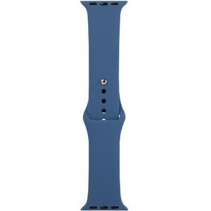 For Apple Watch Series 6 & SE & 5 & 4 44mm / 3 & 2 & 1 42mm Silicone Watch Replacement Strap  Long Section (Men)(Cobalt Bue)
