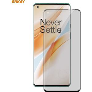 For OnePlus 8 Pro ENKAY Hat-Prince 0.26mm 9H 3D Curved Heat Bending Privacy Anti-spy Full Screen Tempered Glass Film