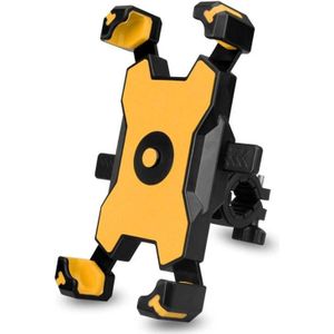 Electric Bicycle Mobile Phone Holder Can Be Rotated 360-degree Mobile Phone Holder Four-way Adjustment Bracket for Motorcycle  Style:Handlebars(Yellow)