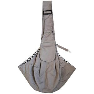 Pet Carrying Rucksack Shoulder Strap Adjustable Pet Outing Diagonal Bag(Gray)
