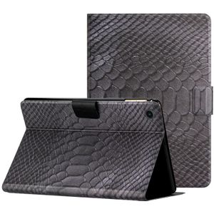 Voor Samsung Galaxy Tab A8 Solid Color Crocodile Texture Leather Smart Tablet Case(Black)