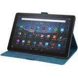 For Amazon Fire HD 8 (2015/2016/2017/2018) Love Butterfly Pattern Horizontal Flip Leather Case with Holder & Sleep / Wake-up Function(Blue)