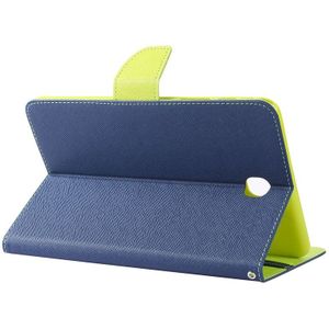 GOOSPERY Mercury Cross Texture Leather Case with Holder & Card slots & Wallet for Galaxy Tab A 8.0 / T350 / T355(Dark Blue)