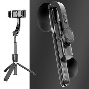 L08 Adjustable Gimbal Stabilize Bluetooth Self-timer Pole Tripod Selfie Stick (Black)
