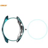 For Samsung Galaxy Watch 3 41mm 2 in 1 ENKAY Hat-Prince Electroplate Soft TPU Case + 0.2mm 9H 2.15D Curved Edge Tempered Glass Film(Cyan)