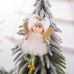 4 STKS Kerst Pluche Netto Garen Lovertjes Engel Charme Kinderen Pop Cadeau Kerstboom Hanger  Stijl: Pluche Hoed (Goud)