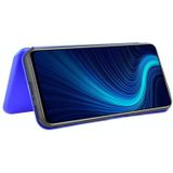 For Huawei Honor X10 5G Carbon Fiber Texture Magnetic Horizontal Flip TPU + PC + PU Leather Case with Card Slot(Blue)