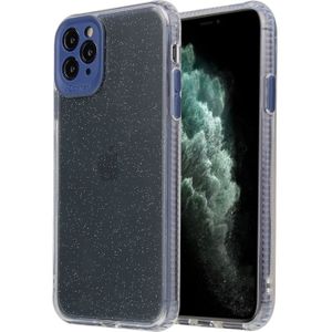 Voor iPhone 11 Pro Fine Hole Series Anti-fall Transparant TPU + Acryl Glitter Telefoon Beschermhoes (Blauw)