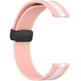 Voor Samsung Galaxy Watch Active 2 40 mm 20 mm opvouwbare magnetische sluiting siliconen horlogeband (roze + wit)