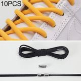 10 Pairs Elastic Elastic Metal Buckle without Tying Shoelaces (Black)