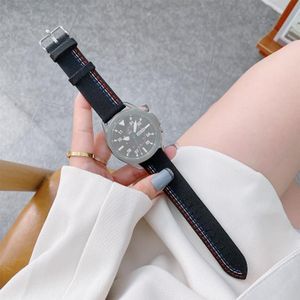22mm For Samsung / Huawei Smart Watch Universal Three Lines Canvas Replacement Strap Watchband(Black)