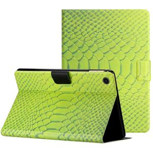 Voor Samsung Galaxy Tab A8 Solid Color Crocodile Texture Leather Smart Tablet Case(Groen)