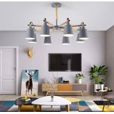 Living Room Super Bright Simple Modern Atmosphere Home Restaurant Bedroom Lamp Macaron Ceiling Lamp  8 Heads (Grey)