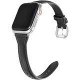 Universal T-shaped Thin Leather Watch Strap For Apple Watch Series 6 & SE & 5 & 4 40mm / 3 & 2 & 1 38mm(Black)