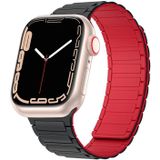 Voor Apple Watch 38 mm magnetische lus siliconen horlogeband (zwart rood)