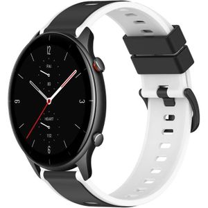 Voor Amazfit GTR 2e 22 mm tweekleurige siliconen horlogeband (zwart + wit)
