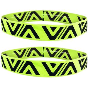 2 stks zomer sport fitness yoga hoofdband zweet-absorberende niet-slip zweetband (wit groen)