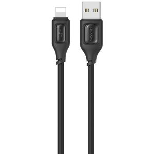 USAMS US-SJ618 2.4A USB naar 8-pins siliconen datakabel  lengte: 1m