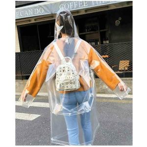 Stylish Portable Outdoor Transparent EVA Raincoat(Transparent With Backpack )
