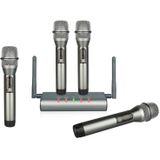 XTUGA U-F4600 Professioneel 4-kanaals UHF draadloos microfoonsysteem met 4 handmicrofoons (UK-stekker)