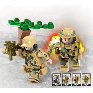 KAZI Wolf militaire leger veld soldaten wapen teambuilding blok educatief speelgoed  leeftijd: 6 jaar oude boven