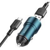 BOROFONE BZ19 Wisdom Dual USB-poorten autolader met USB naar Type-C-kabel