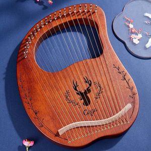 Houten mahonie lyre harp beginner muziekinstrument  stijl: 19 snaren koffie