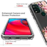 Voor Motorola Moto G Stylus 5G 2 in 1 Hoge Transparante Geschilderde Schokbestendige PC + TPU Beschermhoes (Rose)