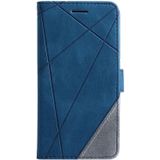 For Samsung Galaxy J6 Skin Feel Splicing Horizontal Flip Leather Case with Holder & Card Slots & Wallet & Photo Frame(Blue)