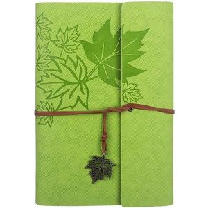 A7 PU Maple Retro Bandjes Handboek Losbladige Notebook(Groen)