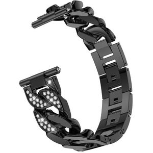 Voor Garmin VivoActive 4 / Venu 2 22mm Universal Single Row Diamonds Denim Chain Replacement Watchband