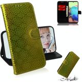 For Samsung Galaxy A71 5G Solid Color Colorful Magnetic Buckle Horizontal Flip PU Leather Case with Holder & Card Slots & Wallet & Lanyard(Gold)