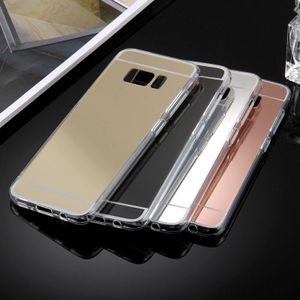 For Galaxy S8 Acrylic TPU Mirror Protective Back Cover Case(Black)
