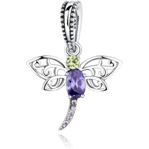 Insect Series S925 Silver Small Pendant Bracelet Accessories Personalized Dragonfly Inlaid Pendant