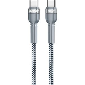 REMAX RC-172 Jany Series 1m PD100W Type-C to USB-C / Type-C Aluminum Alloy Braid Fast Charging Data Cable (Silver)